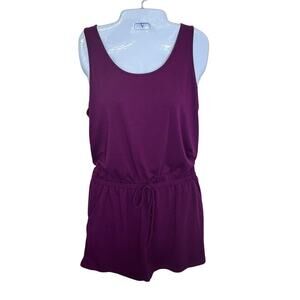 Romper Hot Pink Fuchsia Sleeveless Elastic Waist Pull-On Romper‎ Women's Sz M